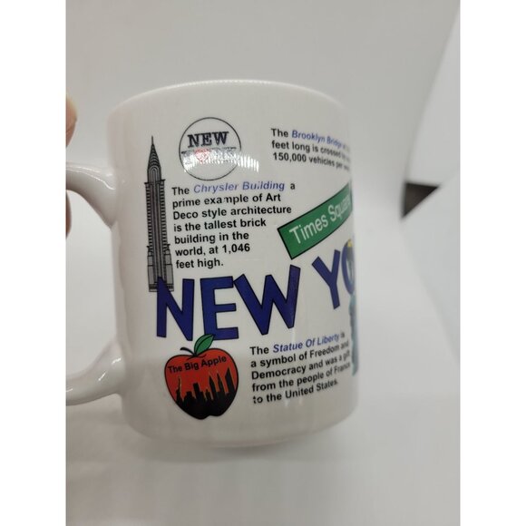 Vintg New York Manhattan Ceramic Mug Iconic Landmarks Coffee Mug souvenir - Picture 3 of 6